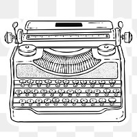 Classic white typewriter sticker png