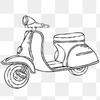 Black and white scooter sticker png