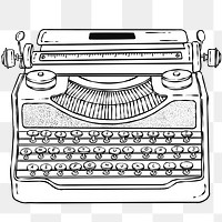 Classic white typewriter sticker png