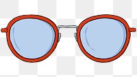 Trendy retro red glasses png
