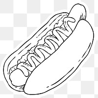 Hotdog in a bun sticker png