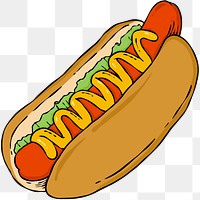 Yummy hotdog bun sticker png