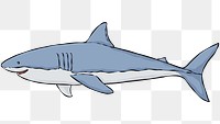 Great white shark sticker hand drawn png