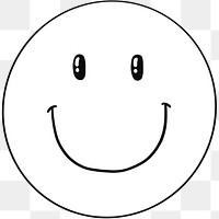 Retro whte smiley sticker png