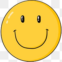 Retro png yellow smiley face sticker 
