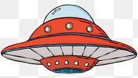 Cool cartoon UFO sticker png