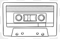 Sticker white cassette tape png sticker