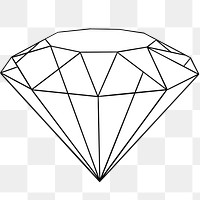 Hand drawn crystal diamond png