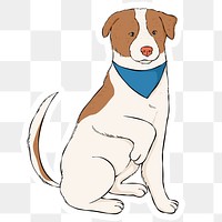 Cute tail wagging dog png sticker