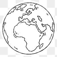 Black and white earth png sticker
