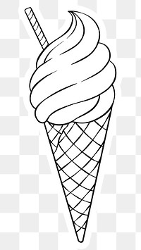 Png cartoon sticker ice cream hand drawn clipart