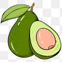 Png vintage hand drawn avocado cartoon clipart