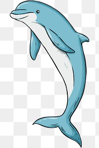 Vintage hand drawn png dolphin cartoon clipart