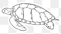 Turtle png vintage black and white clipart