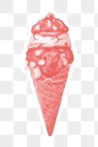 Pink rashed toys in an ice cream cone pollution sticker