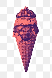 Pink rashed toys in an ice cream cone pollution sticker