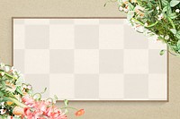 Blooming flowers decorated on beige frame design element