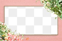 Blooming flowers decorated on pink frame design element