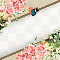 Colorful blooming flowers oblique frame design element