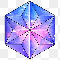 Purple galaxy patterned geometrical shaped star sticker design element