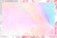 Rectangle frame on a holographic marine animal patterned background design element