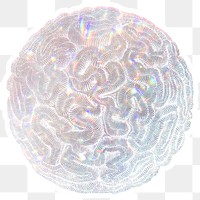 Silver holographic coral sticker with a white border