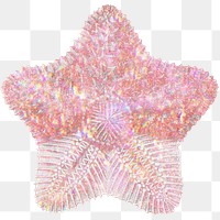 Pink holographic starfish sticker design element