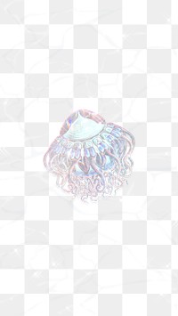 Silver holographic jellyfish background design element