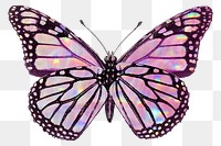 Pink holographic Monarch butterfly design element