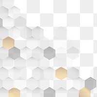 Gray and gold hexagon pattern design element