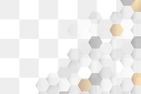 Gray and gold hexagon pattern design element