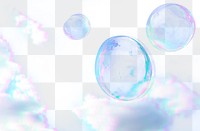 Soap bubbles on a cloudy sky design element  