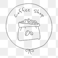 Doodle coffee shop logo design element