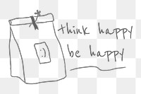 Think happy be happy paper bag design element