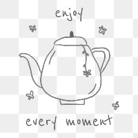 Coffee pot doodle style design element