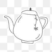 Coffee pot doodle style design element