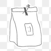 Paper bag sticker design element