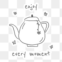 Coffee pot doodle style design element