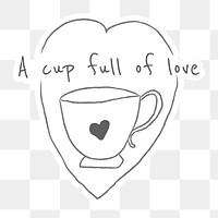 A cup full of love doodle style illustration