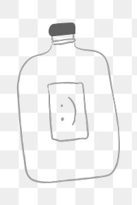 Cold brew coffee bottle doodle style illustration