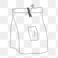 Cute paper bag doodle design element