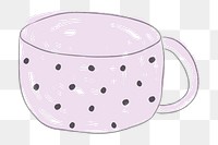 Polka dot pastel cup doodle style illustration