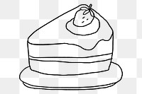 Cute homemade strawberry cake doodle style illustration