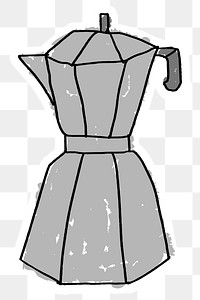 Moka pot doodle style design element