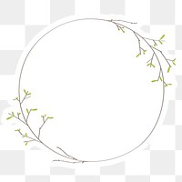 Leafy doodle frame design element