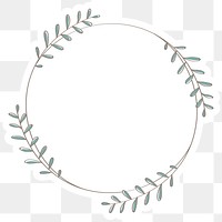 Leafy doodle frame design element