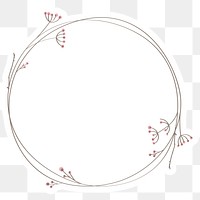 Leafy doodle frame design element