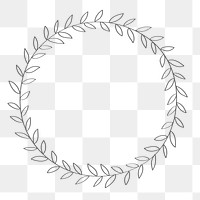 Leafy doodle frame design element