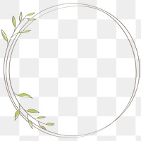 Leafy doodle frame design element