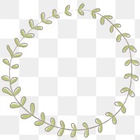 Leafy doodle frame design element